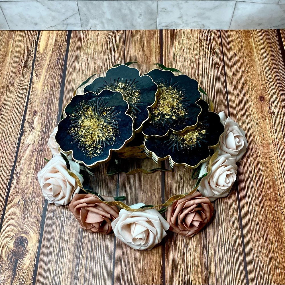 🎉HP Flower Resin Coasters / Set of 4 Coasters - Picture 3 of 6